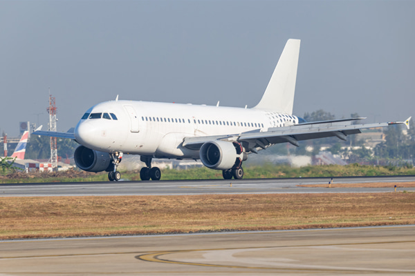 Airbus taxiing on airport runway